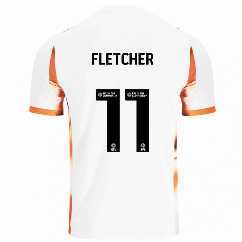 Danxen Bambino Maglia Ashley Fletcher #11 Bianco Arancione Nero Kit Gara Away 2025/26 Maglietta