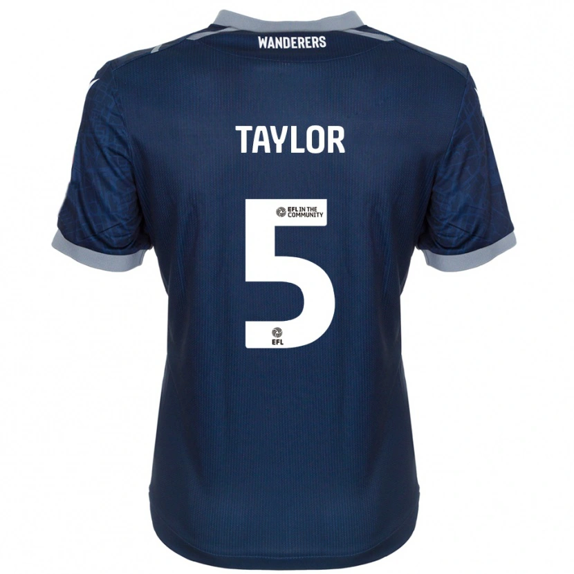 Danxen Bambino Maglia Richard Taylor #5 Blu Navy Grigio Kit Gara Away 2025/26 Maglietta