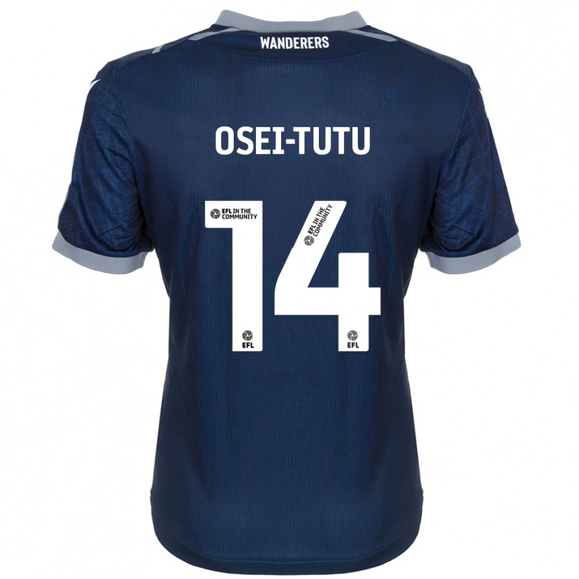Danxen Bambino Maglia Jordi Osei-Tutu #14 Blu Navy Grigio Kit Gara Away 2025/26 Maglietta