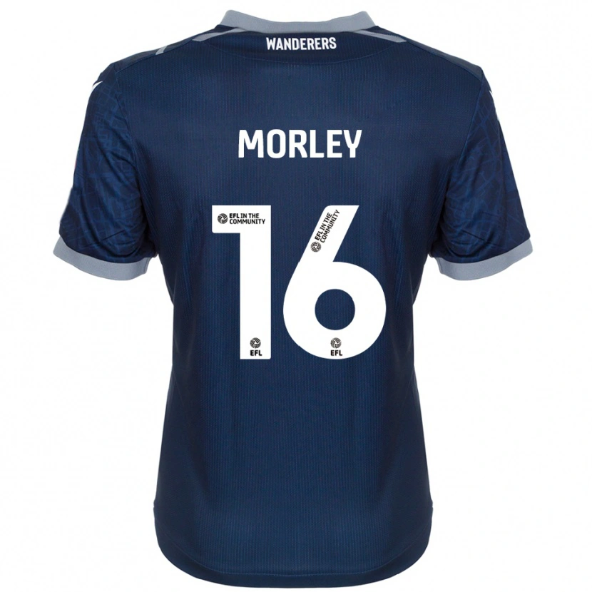 Danxen Bambino Maglia Aaron Morley #16 Blu Navy Grigio Kit Gara Away 2025/26 Maglietta