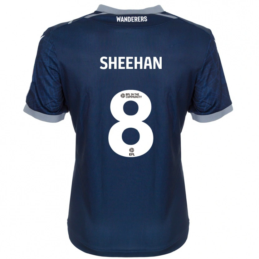 Danxen Bambino Maglia Josh Sheehan #8 Blu Navy Grigio Kit Gara Away 2025/26 Maglietta