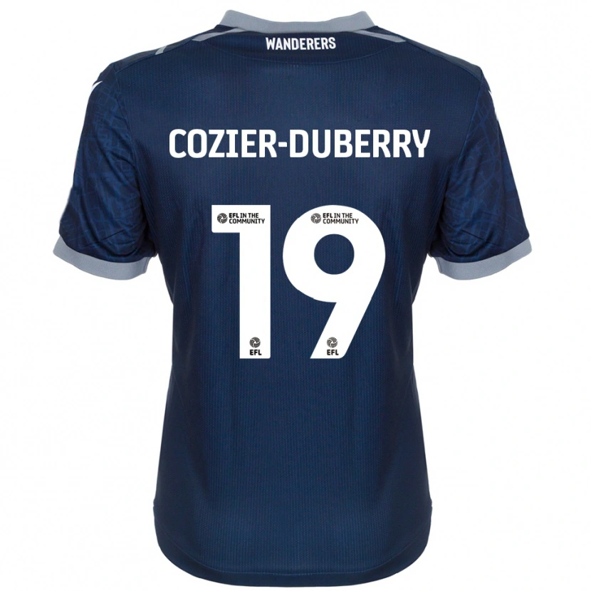 Danxen Bambino Maglia Amario Cozier-Duberry #19 Blu Navy Grigio Kit Gara Away 2025/26 Maglietta