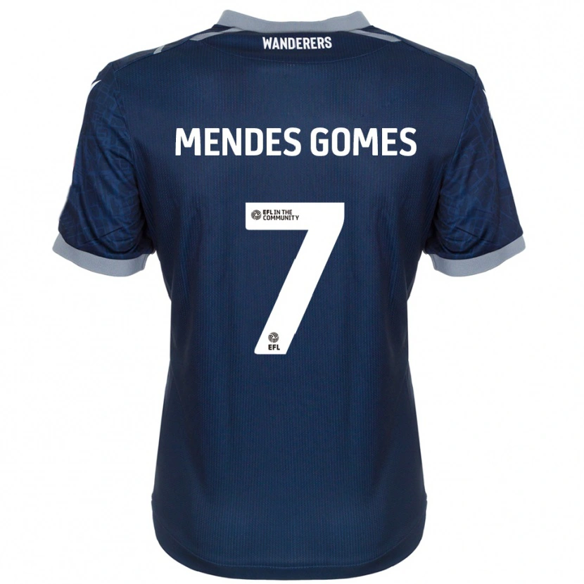 Danxen Bambino Maglia Carlos Mendes #7 Blu Navy Grigio Kit Gara Away 2025/26 Maglietta