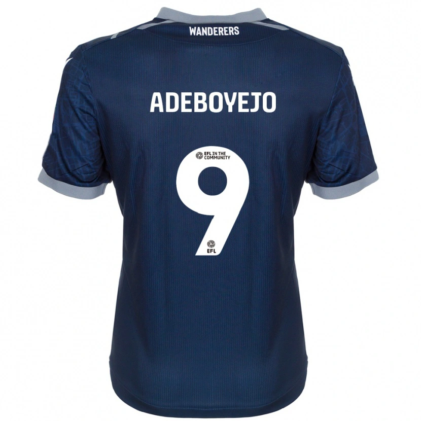 Danxen Bambino Maglia Victor Adeboyejo #9 Blu Navy Grigio Kit Gara Away 2025/26 Maglietta