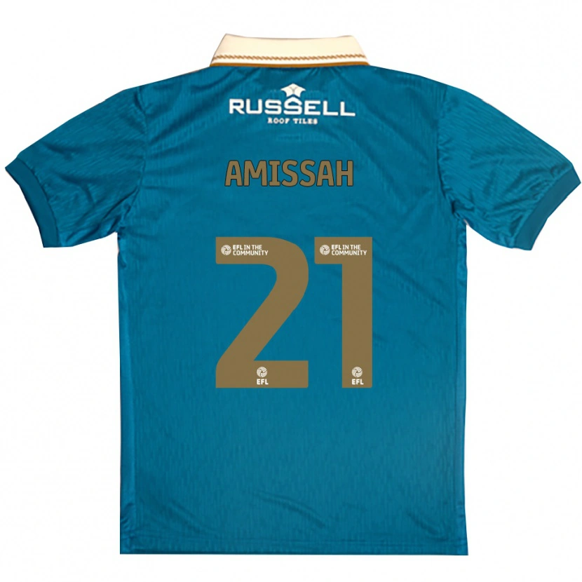 Danxen Bambino Maglia Jordan Amissah #21 Azzurro Bianco Kit Gara Away 2025/26 Maglietta