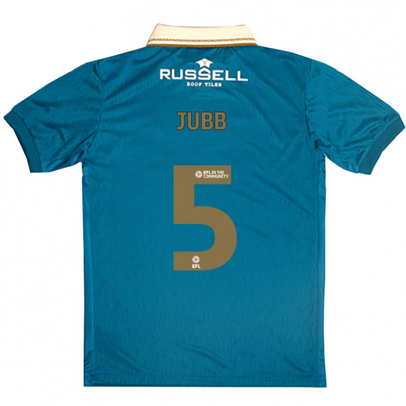 Danxen Bambino Maglia Katie Jubb #5 Azzurro Bianco Kit Gara Away 2025/26 Maglietta