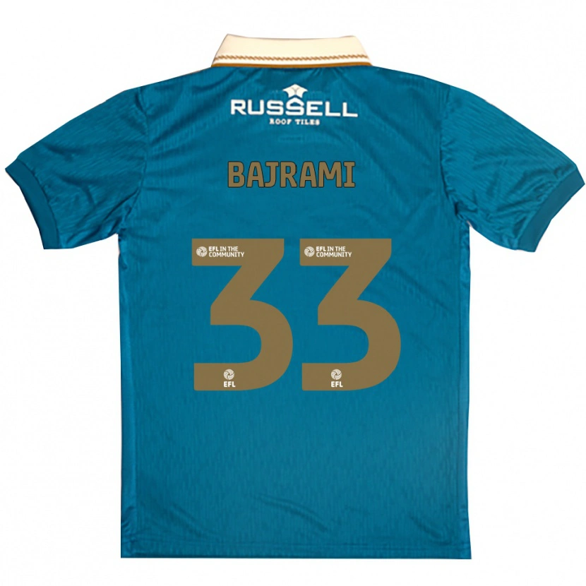 Danxen Bambino Maglia Geraldo Bajrami #33 Azzurro Bianco Kit Gara Away 2025/26 Maglietta