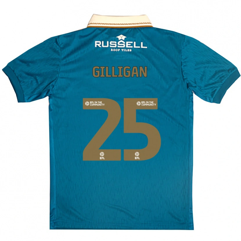 Danxen Bambino Maglia Ciaran Gilligan #25 Azzurro Bianco Kit Gara Away 2025/26 Maglietta