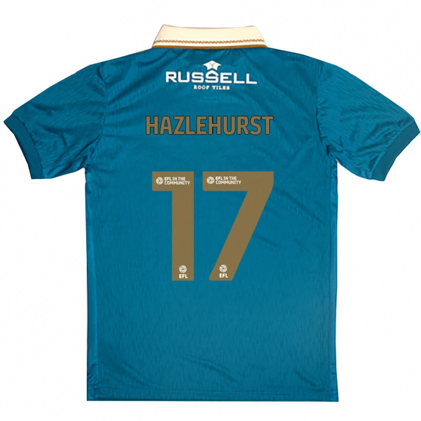 Danxen Bambino Maglia Jack Hazlehurst #17 Azzurro Bianco Kit Gara Away 2025/26 Maglietta