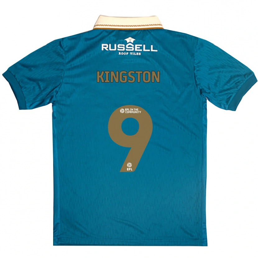 Danxen Bambino Maglia Steph Kingston #9 Azzurro Bianco Kit Gara Away 2025/26 Maglietta