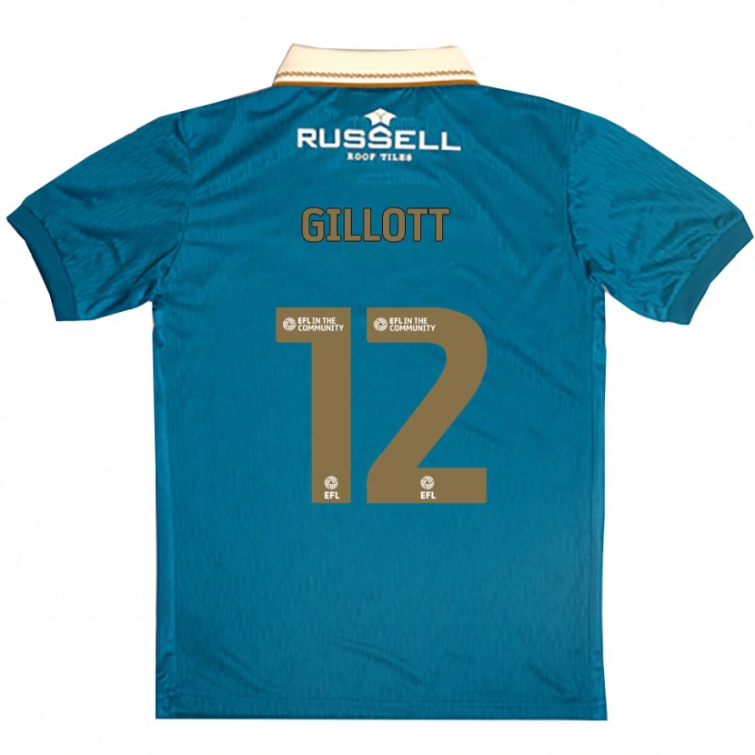 Danxen Bambino Maglia Emily Gillott #12 Azzurro Bianco Kit Gara Away 2025/26 Maglietta