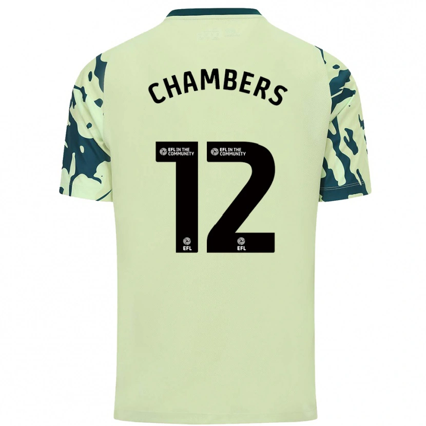 Danxen Bambino Maglia Calum Chambers #12 Verde Scuro Kit Gara Away 2025/26 Maglietta