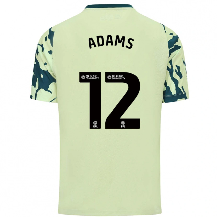 Danxen Bambino Maglia Kelly Adams #12 Verde Scuro Kit Gara Away 2025/26 Maglietta