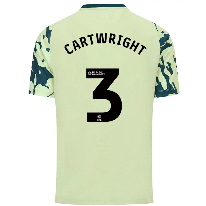 Danxen Bambino Maglia Logan Cartwright #3 Verde Scuro Kit Gara Away 2025/26 Maglietta