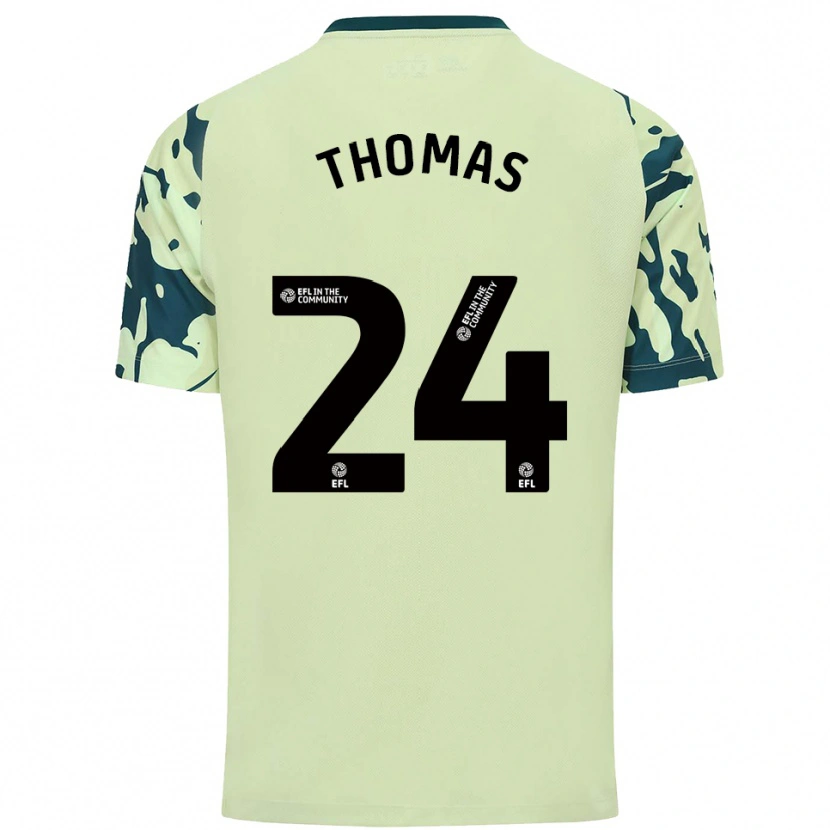 Danxen Bambino Maglia Seren Thomas #24 Verde Scuro Kit Gara Away 2025/26 Maglietta