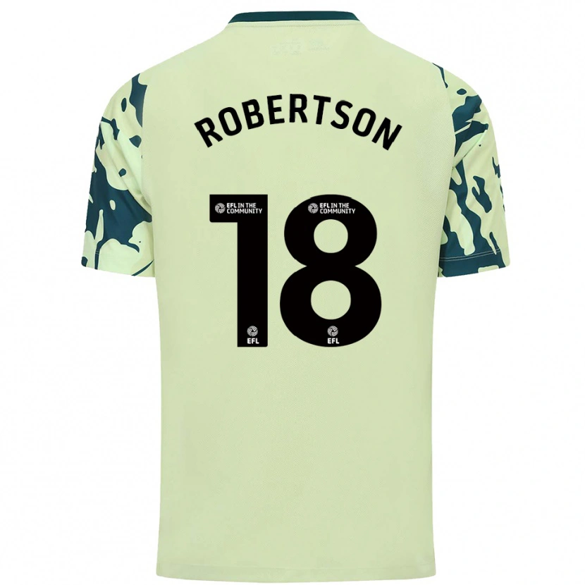 Danxen Bambino Maglia Alex Robertson #18 Verde Scuro Kit Gara Away 2025/26 Maglietta