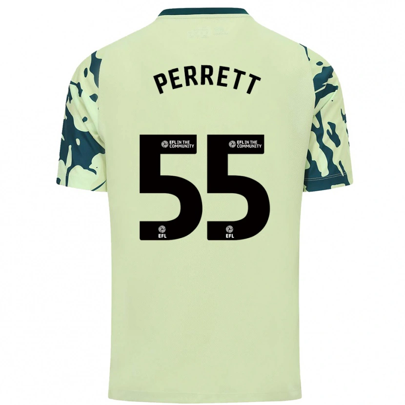 Danxen Bambino Maglia Troy Perrett #55 Verde Scuro Kit Gara Away 2025/26 Maglietta