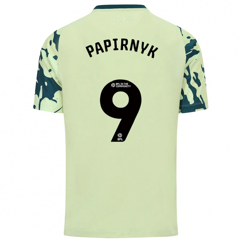 Danxen Bambino Maglia Leo Papirnyk #9 Verde Scuro Kit Gara Away 2025/26 Maglietta