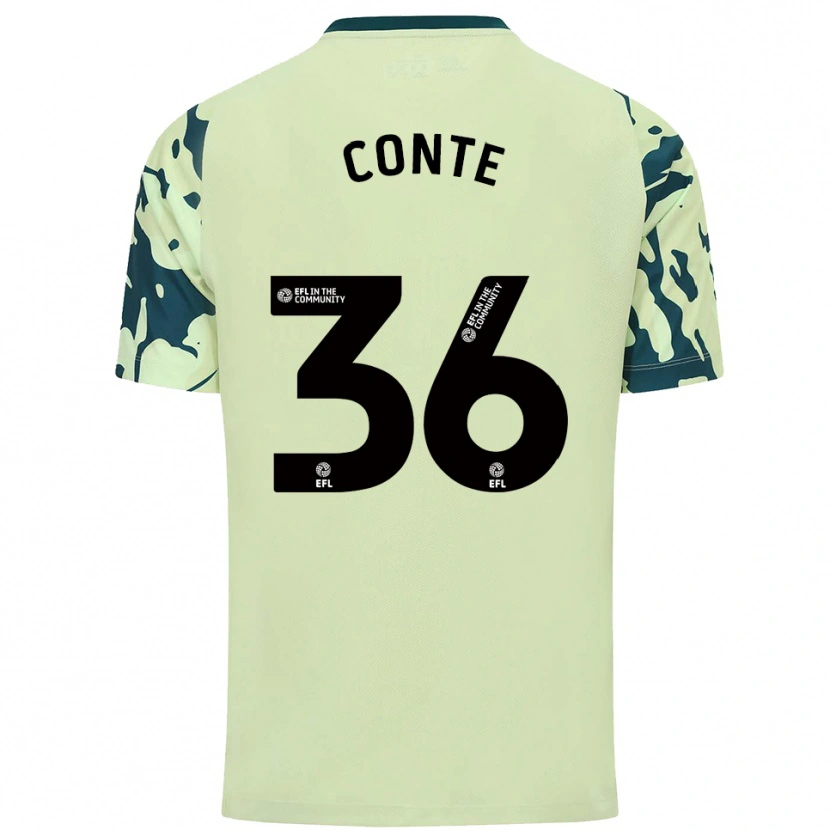 Danxen Bambino Maglia Raheem Conte #36 Verde Scuro Kit Gara Away 2025/26 Maglietta