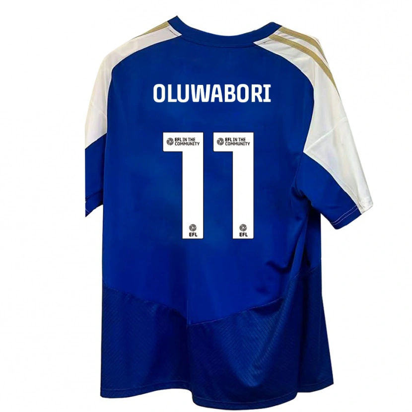 Danxen Bambino Maglia Andrew Oluwabori #11 Blu Bianco Oro Kit Gara Away 2025/26 Maglietta