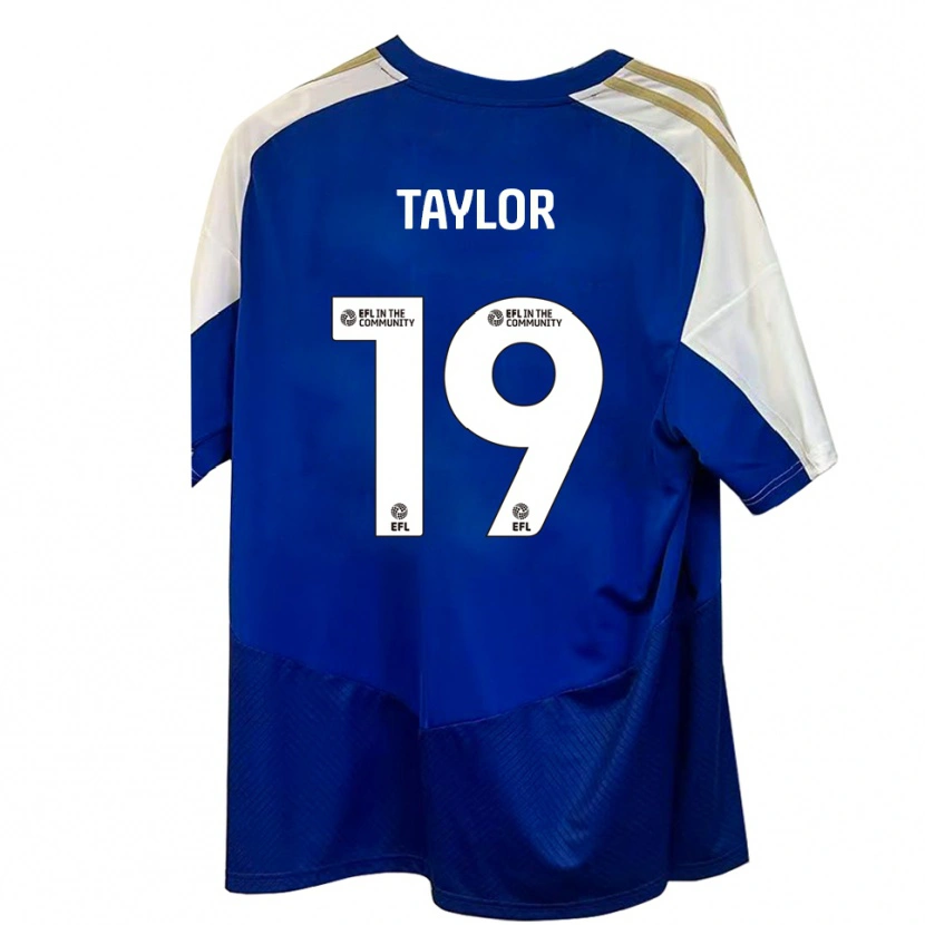 Danxen Bambino Maglia Mollie Taylor #19 Blu Bianco Oro Kit Gara Away 2025/26 Maglietta