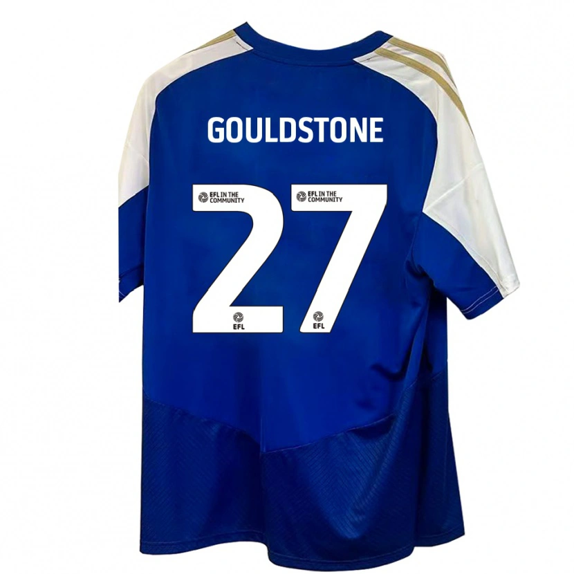 Danxen Bambino Maglia Lemoni Gouldstone #27 Blu Bianco Oro Kit Gara Away 2025/26 Maglietta