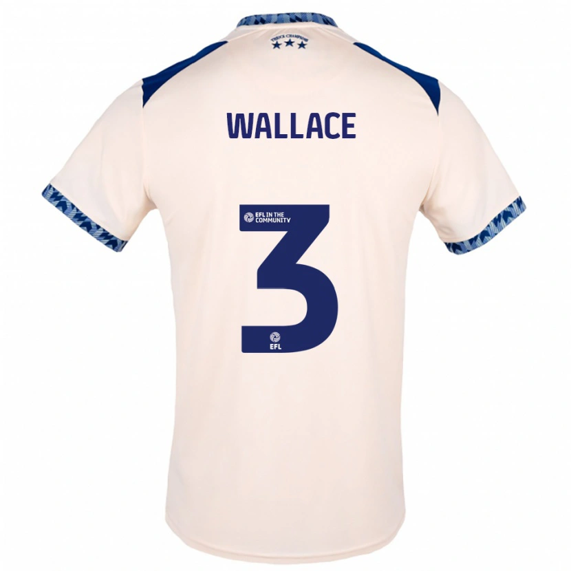 Danxen Bambino Maglia Murray Wallace #3 Bianco Sporco Blu Navy Kit Gara Away 2025/26 Maglietta