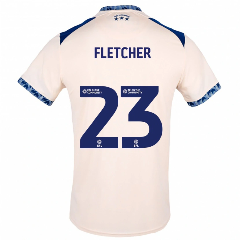 Danxen Bambino Maglia Serena Fletcher #23 Bianco Sporco Blu Navy Kit Gara Away 2025/26 Maglietta