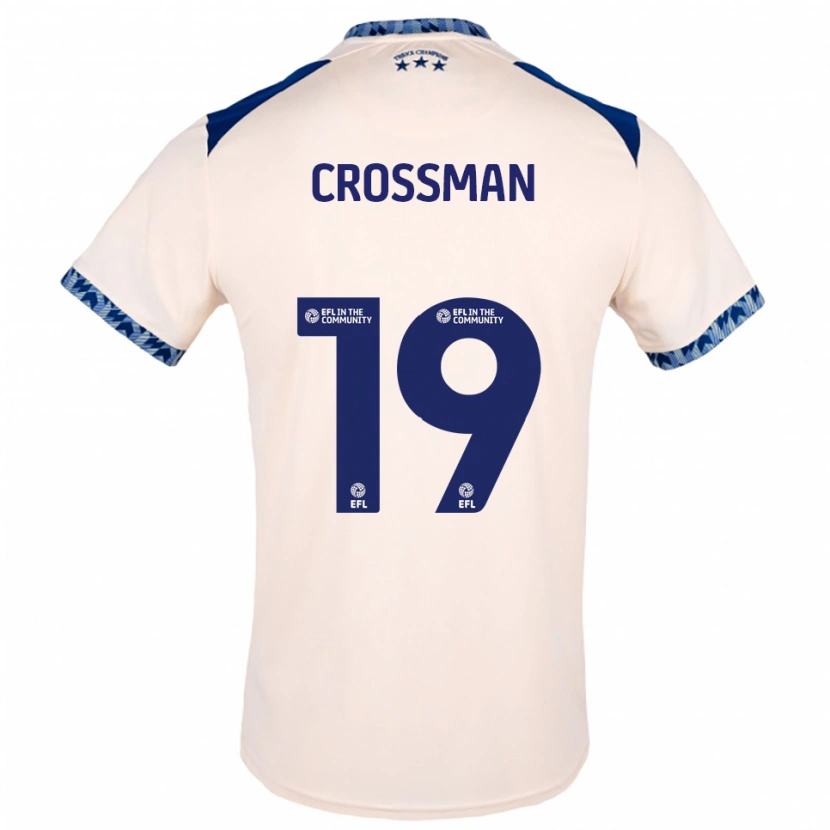 Danxen Bambino Maglia Paige Crossman #19 Bianco Sporco Blu Navy Kit Gara Away 2025/26 Maglietta
