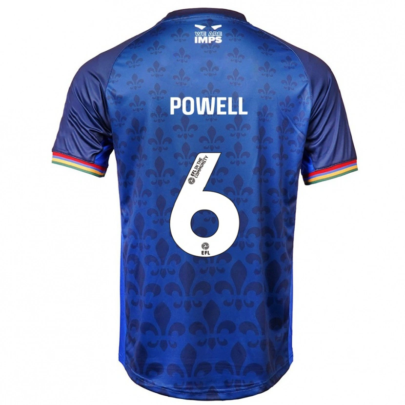 Danxen Bambino Maglia Darryl Powell #6 Blu Navy Kit Gara Away 2025/26 Maglietta