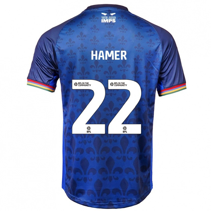 Danxen Bambino Maglia Tom Hamer #22 Blu Navy Kit Gara Away 2025/26 Maglietta