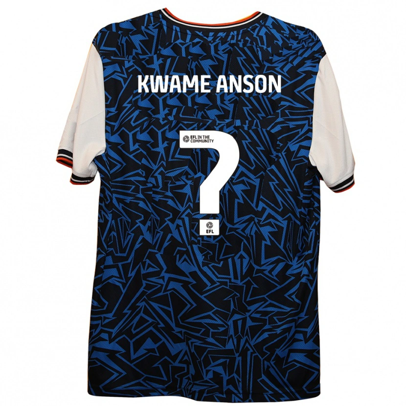 Danxen Bambino Maglia Enoch Kwame Anson #0 Blu Nero Bianco Kit Gara Away 2025/26 Maglietta