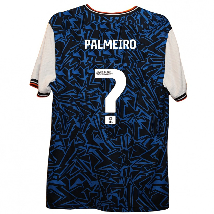 Danxen Bambino Maglia Keira Palmeiro #0 Blu Nero Bianco Kit Gara Away 2025/26 Maglietta