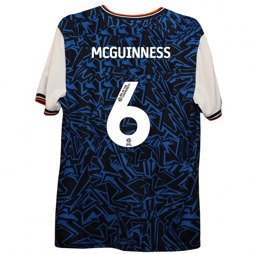 Danxen Bambino Maglia Mark Mcguinness #6 Blu Nero Bianco Kit Gara Away 2025/26 Maglietta
