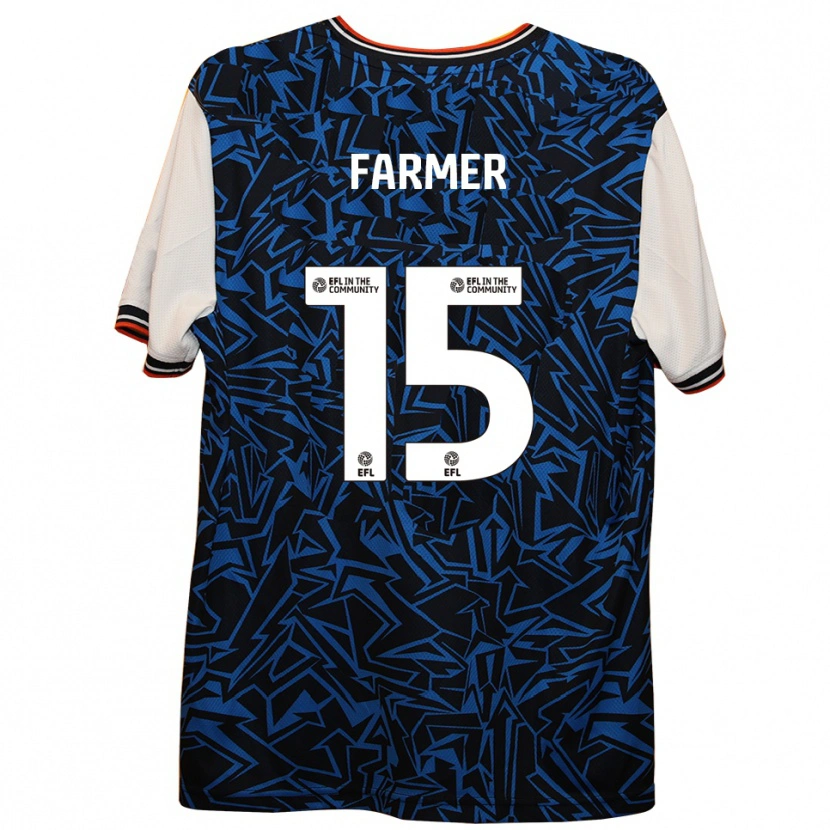 Danxen Bambino Maglia Nicole Farmer #15 Blu Nero Bianco Kit Gara Away 2025/26 Maglietta