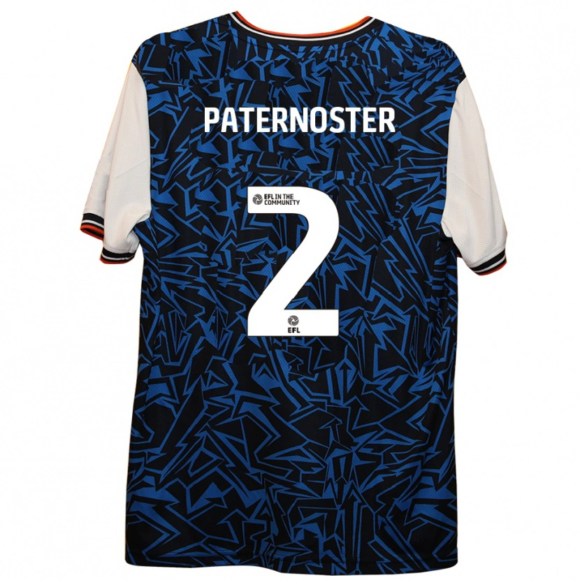 Danxen Bambino Maglia Vladimir Paternoster #2 Blu Nero Bianco Kit Gara Away 2025/26 Maglietta