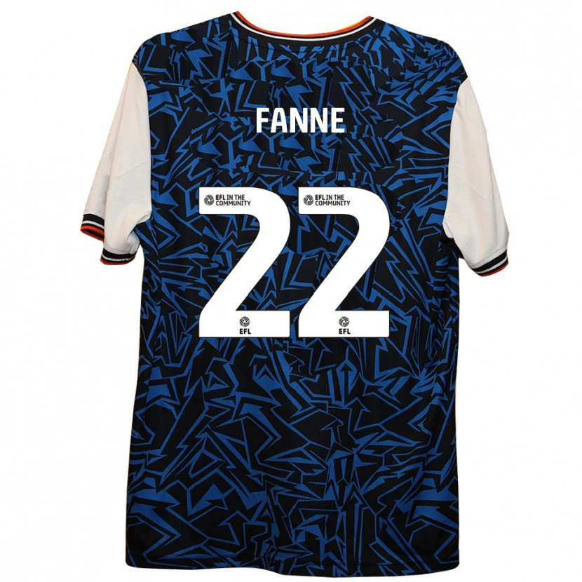 Danxen Bambino Maglia Lamine Fanne #22 Blu Nero Bianco Kit Gara Away 2025/26 Maglietta