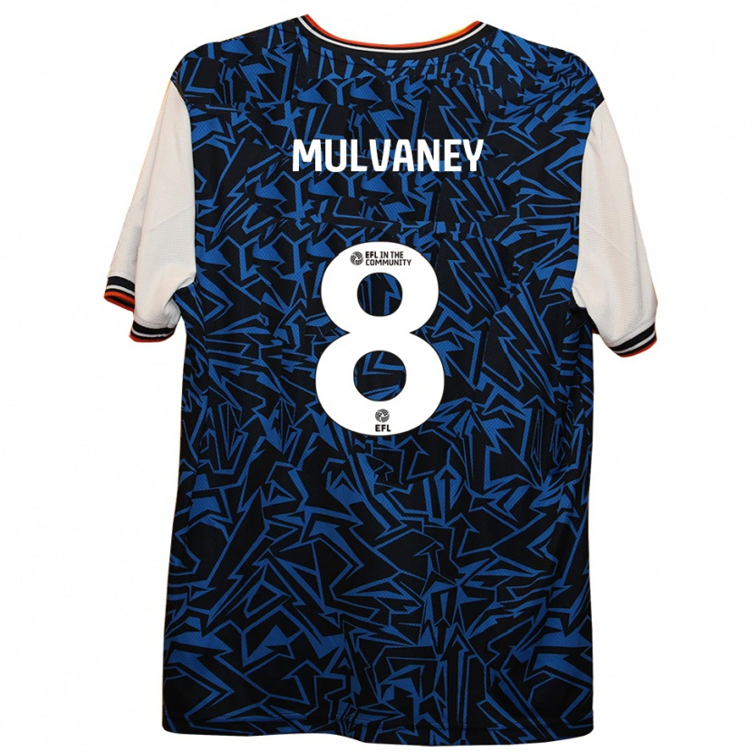Danxen Bambino Maglia Elizabeth Mulvaney #8 Blu Nero Bianco Kit Gara Away 2025/26 Maglietta
