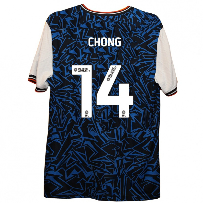 Danxen Bambino Maglia Tahith Chong #14 Blu Nero Bianco Kit Gara Away 2025/26 Maglietta