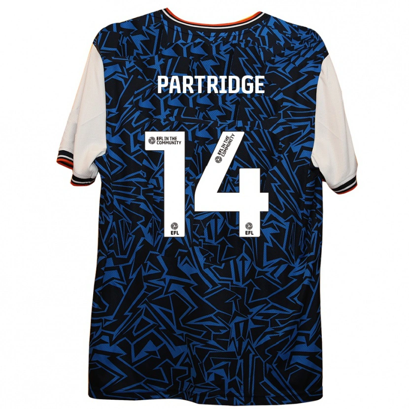 Danxen Bambino Maglia Francesca Partridge #14 Blu Nero Bianco Kit Gara Away 2025/26 Maglietta