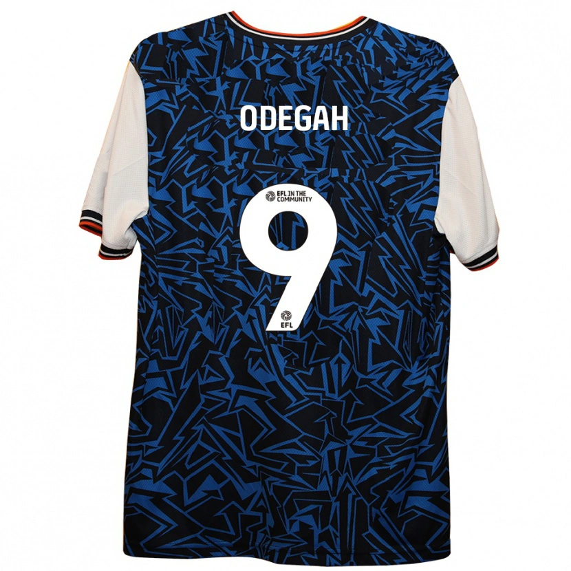Danxen Bambino Maglia Jamie Odegah #9 Blu Nero Bianco Kit Gara Away 2025/26 Maglietta