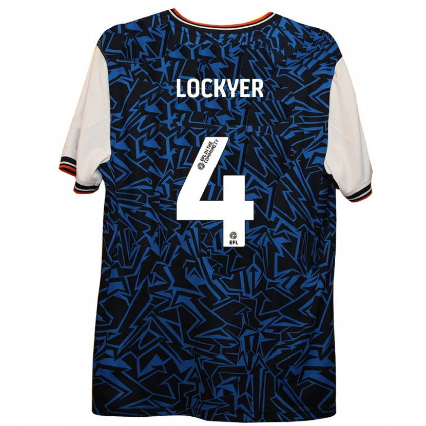 Danxen Bambino Maglia Tom Lockyer #4 Blu Nero Bianco Kit Gara Away 2025/26 Maglietta