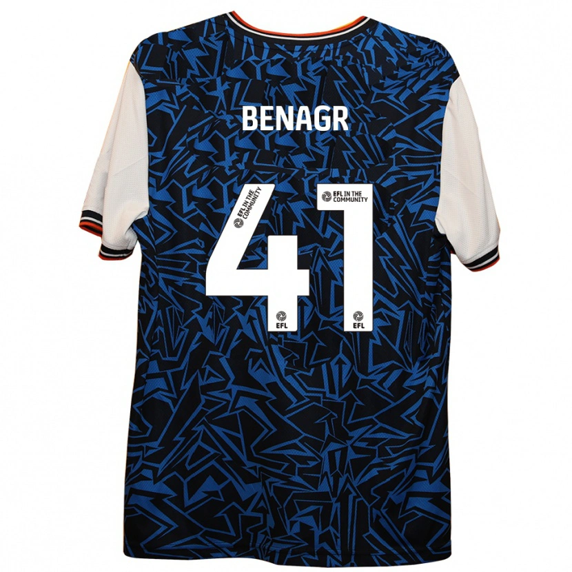 Danxen Bambino Maglia Benedict Benagr #41 Blu Nero Bianco Kit Gara Away 2025/26 Maglietta
