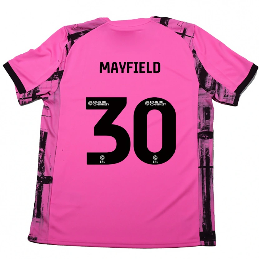 Danxen Bambino Maglia Holly Mayfield #30 Rosso Rosa Nero Kit Gara Away 2025/26 Maglietta