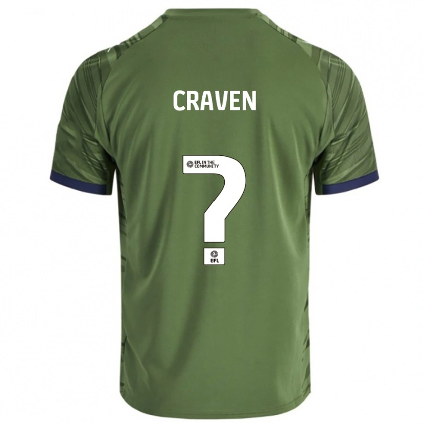 Danxen Bambino Maglia Freddie Craven #0 Verde Bianco Kit Gara Away 2025/26 Maglietta