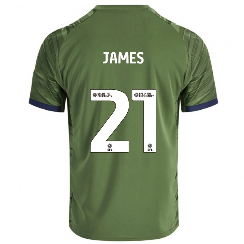 Danxen Bambino Maglia Hayley James #21 Verde Bianco Kit Gara Away 2025/26 Maglietta