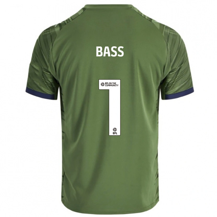 Danxen Bambino Maglia Alex Bass #1 Verde Bianco Kit Gara Away 2025/26 Maglietta