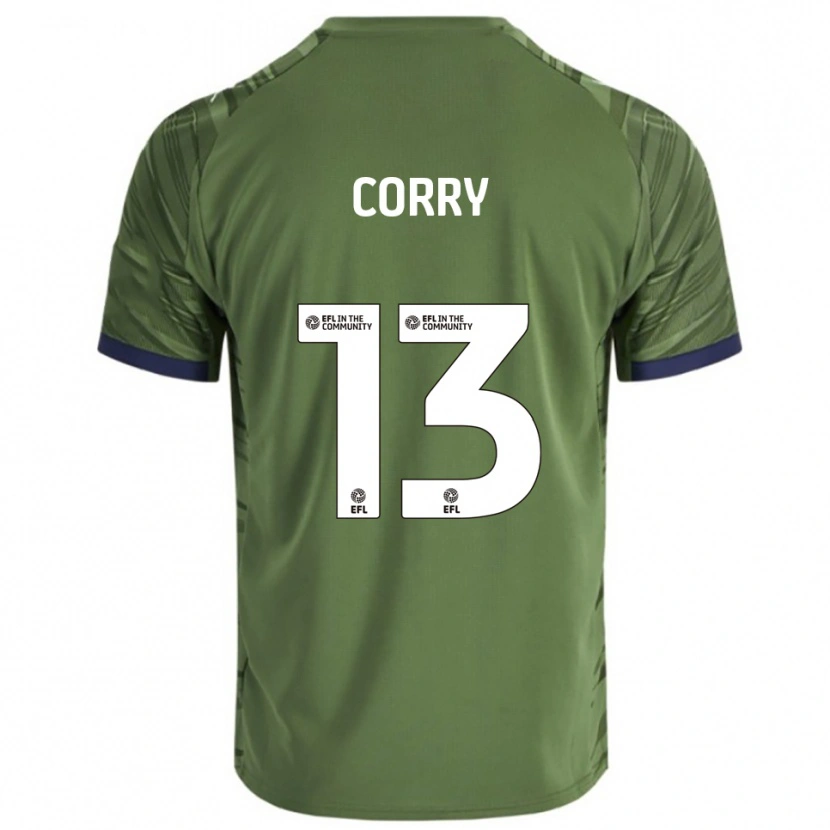 Danxen Bambino Maglia Neive Corry #13 Verde Bianco Kit Gara Away 2025/26 Maglietta