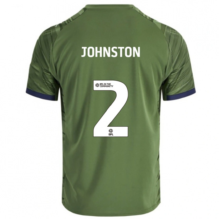 Danxen Bambino Maglia Carl Johnston #2 Verde Bianco Kit Gara Away 2025/26 Maglietta
