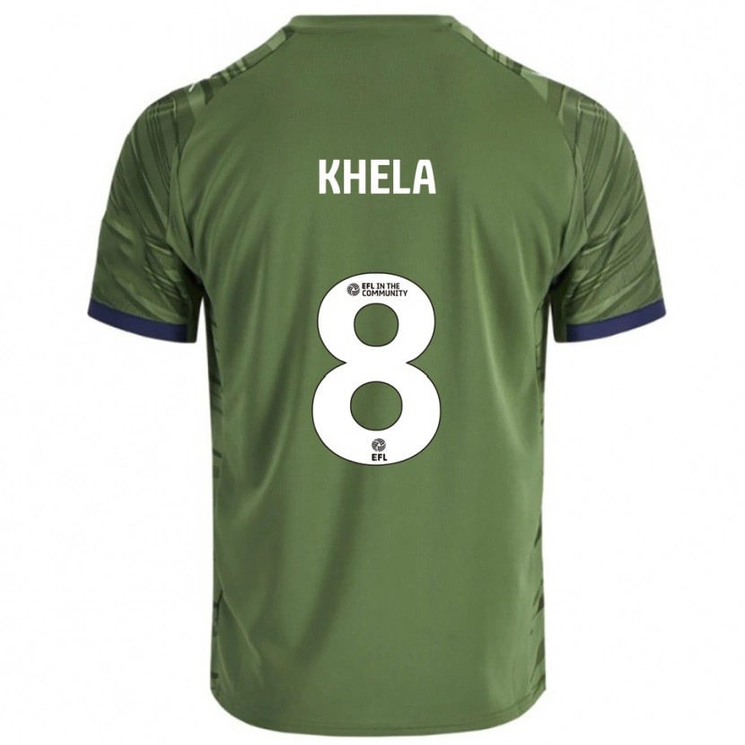 Danxen Bambino Maglia Brandon Khela #8 Verde Bianco Kit Gara Away 2025/26 Maglietta